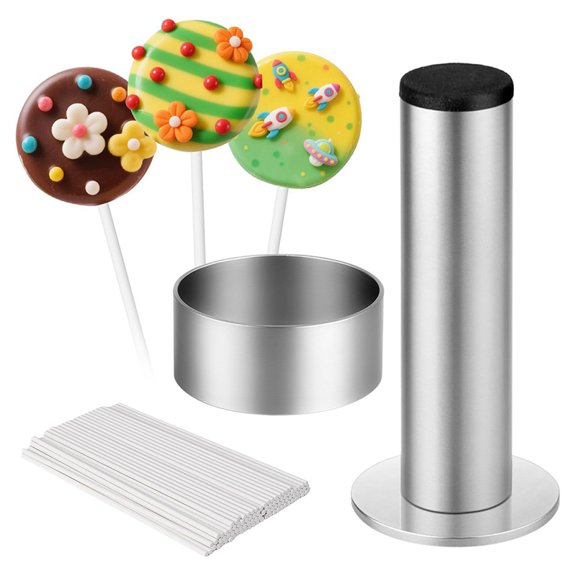 Circle Cake Mold Kit,Round Cake Cutter and Pusher Cake Maker with Sticks,Cake Supplies Accessories,