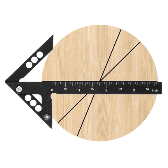 Circle Center Finder Tool Aluminum Imperial Positioning Center Finder Woodworking Tool 45/90 Degree Right Angle Centerline Positioning Multi-Function Arrow Ruler Measuring Tools for Woodworking