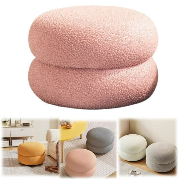 Circle Chair Desk Modern Footstool Small Round Vanity Stool Couch Bedside Foot Rest For Living Room Bedroom Study