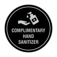 thumbnail image 1 of Circle Complimentary Hand Sanitizer Sign (Black / Silver) - Small 4", 1 of 5