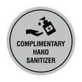 thumbnail image 1 of Circle Complimentary Hand Sanitizer Sign (Lt Gray) - Large 8", 1 of 5