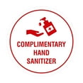 thumbnail image 1 of Circle Complimentary Hand Sanitizer Sign (White/Red) - Small 4", 1 of 5