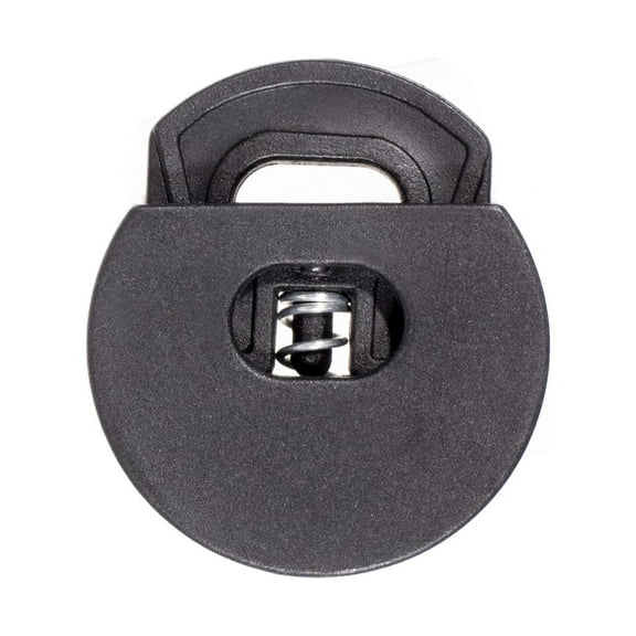 Circle Cord Lock with 6mm Hole by Paracord Planet - Black - Spring-Loaded - Multiple Pack Options