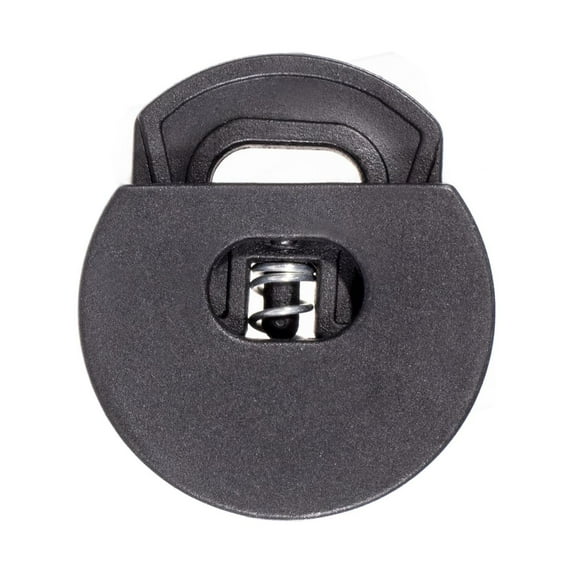 Circle Cord Lock with 6mm Hole by Paracord Planet - Black - Spring-Loaded - Multiple Pack Options