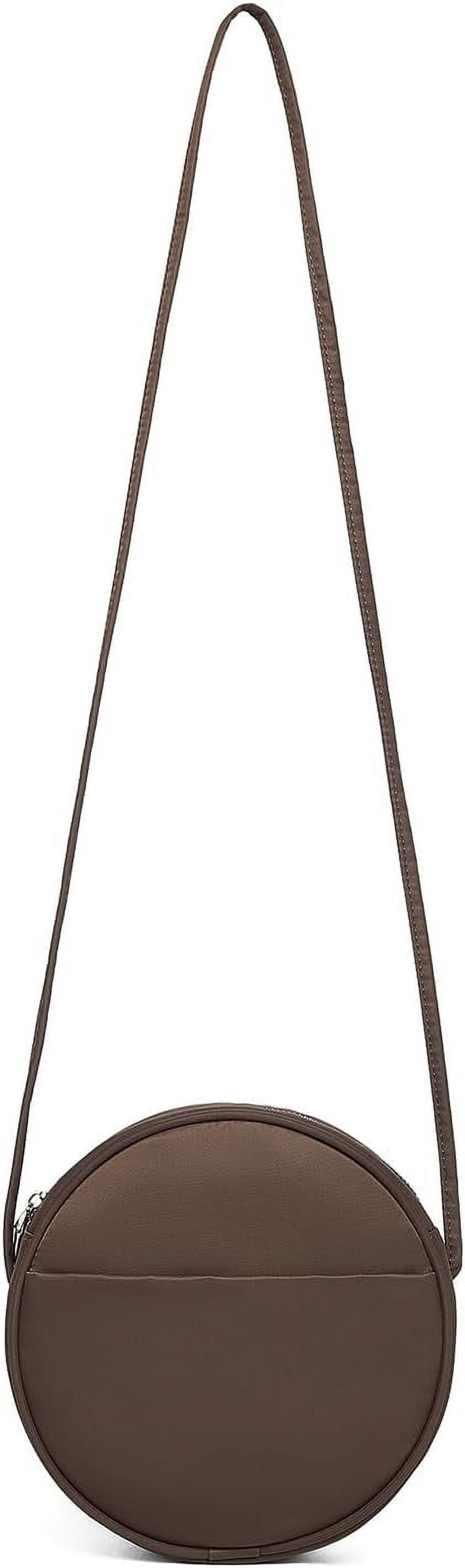 Circle Crossbody Bag for Women NYLON Circle Purse with Zipper Adjustable Knot Shoulder Straps