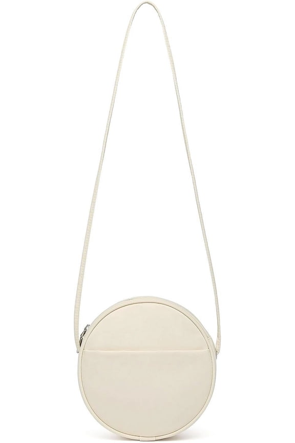 Circle Crossbody Bag for Women NYLON Circle Purse with Zipper Adjustable Knot Shoulder Straps