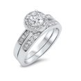 thumbnail image 1 of Circle Cubic Zirconia Wedding Engagement Fashion Ring Sterling Silver 925, 1 of 3