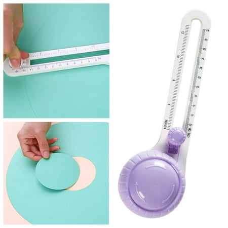 Circle Cutter for Paper, Circle Paper Cutter, Compass Cutter, Portable Adjustable Rotary Circular Cutter Composite Paper, Home Office, Cardboard Violet