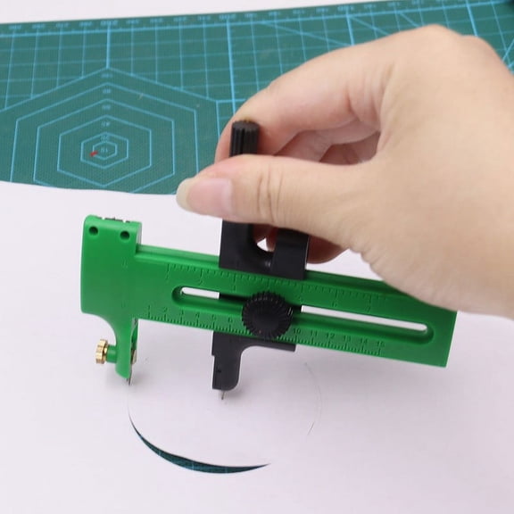 Circle Cutter With Ratchet Handle For Making Fabric Crafts Diy Paper Cut Scrapbook Greeting Cards Hand Tool 93X112Mm Green Fangkenuo