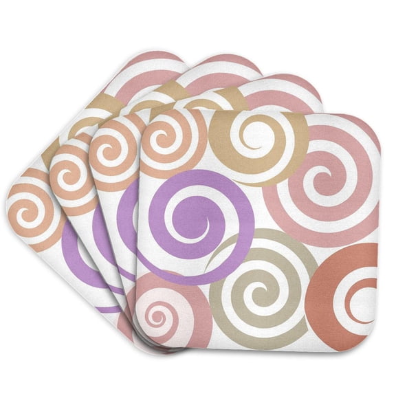 3drose, Circle Design for Printable Art, Set of 4 Coasters - Soft