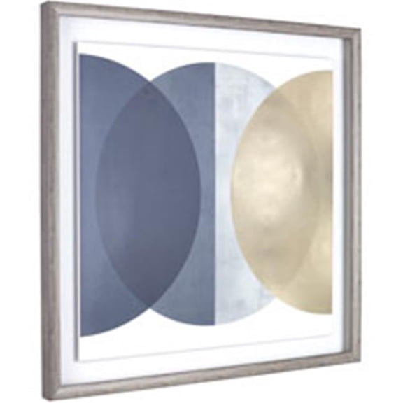 Circle Design Framed Abstract Art, Gray & Yellow
