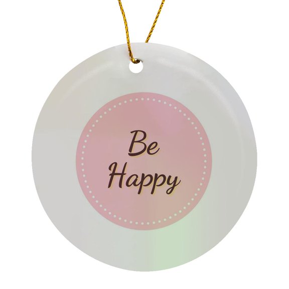 3drose, Circle Design with Text of Choose Happiness, Circle Porcelain Ornament
