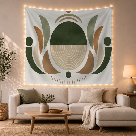Circle Divided Horizontally with Half Bottom Concentric Curved, Mystical Fantasy for Space Lovers, Galaxy Room Decor, Mother'S Day Gift, Tapestry Wall Hanging for Bedroom and Dorm