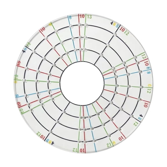 Circle Divider Guide for Pottery Work 12cm Acrylic Circular Template with Center Hole, Division Measuring Marks and Roun