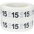 thumbnail image 1 of Circle Dot Number 15 Stickers, 0.5 Inch Round, 1000 Labels on a Roll, 1 of 2
