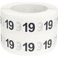 thumbnail image 1 of Circle Dot Number 19 Stickers, 0.5 Inch Round, 1000 Labels on a Roll, 1 of 2