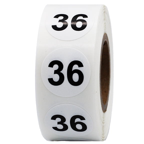 Circle Dot Number 6 Stickers | 0.75" Inch Round | 500 Pack