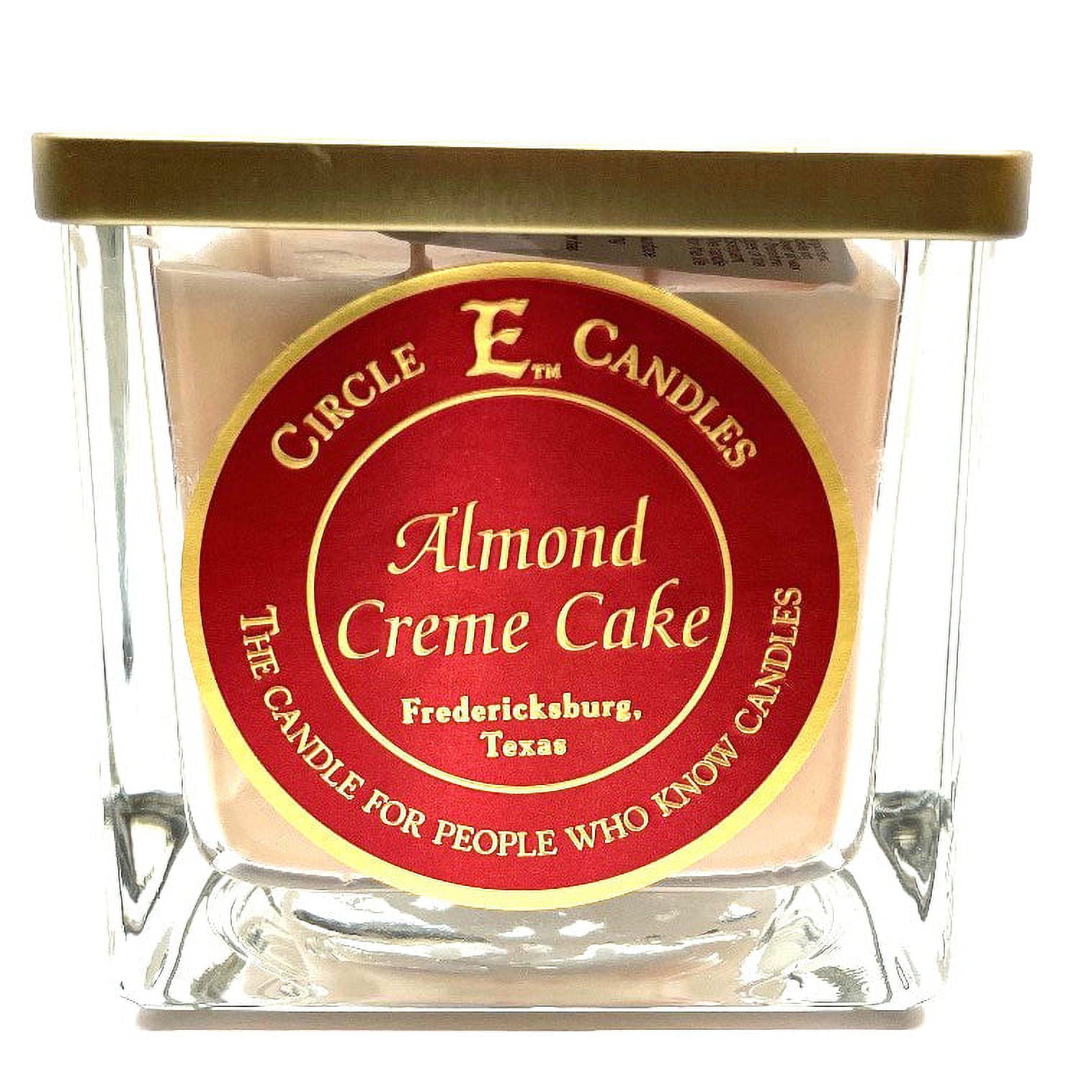 Circle E Candles, Almond Creme Cake Scent, Small Size Jar Candle, 8oz