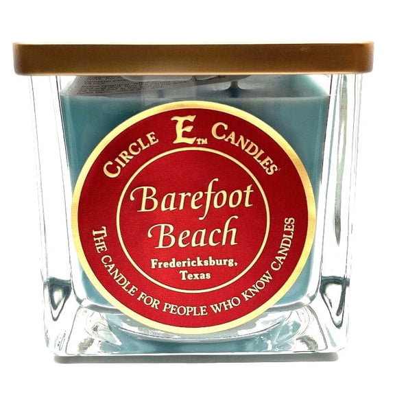 Circle E Candles, Barefoot Beach Scent, Small Size Jar Candle, 8oz, 1 Wick