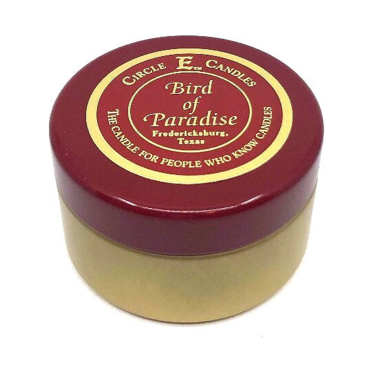 Circle E Candles, Bird of Paradise Scent, Extra Small Size Travel Tin