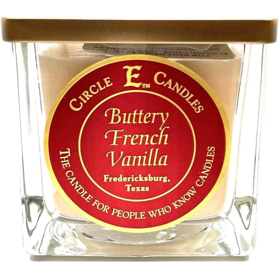 Circle E Candles, Buttery French Vanilla Scent, Large Size Jar Candle, 43oz, 4 Wicks