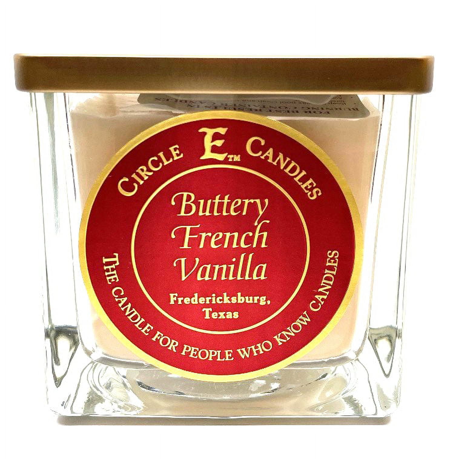 Circle E Candles, Buttery French Vanilla Scent, Medium Size Jar Candle