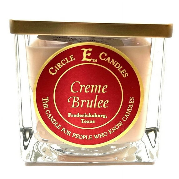 Circle E Candles, Creme Brulee Scent, Small Size Jar Candle, 8oz, 1 Wick