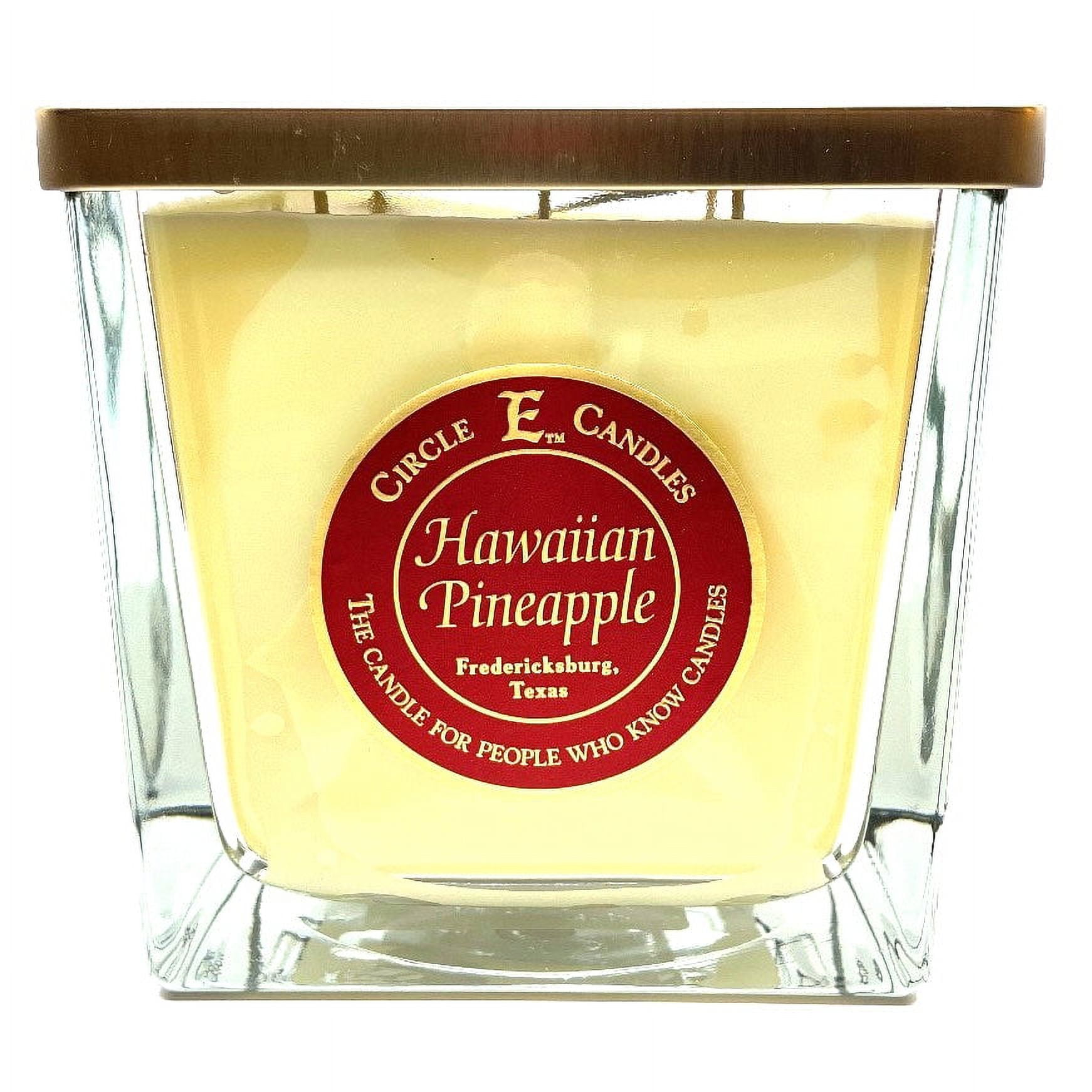 Circle E Candles, Hawaiian Pineapple Scent, Small Size Jar Candle, 8oz