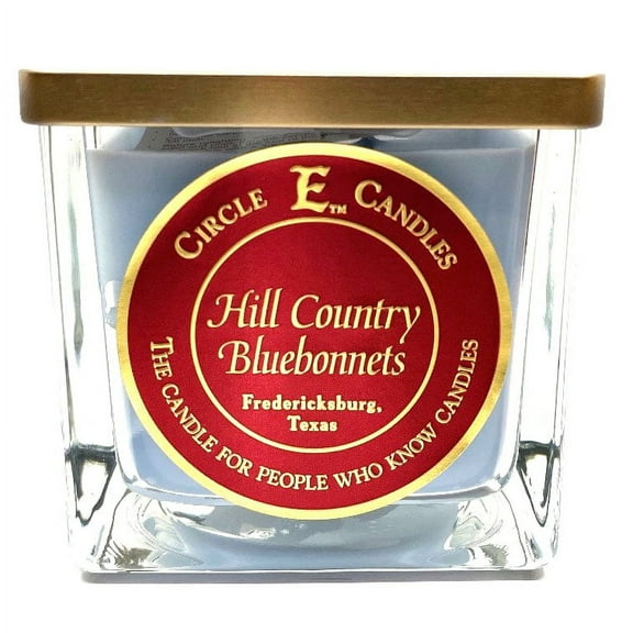 Circle E Candles, Hill Country Bluebonnets Scent, Small Size Jar Candle, 8oz, 1 Wick