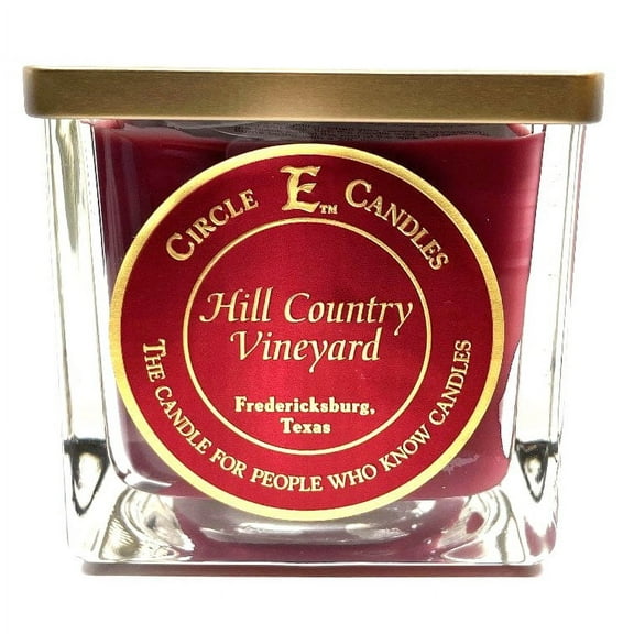 Circle E Candles, Hill Country Vineyards Scent, Small Size Jar Candle, 8oz, 1 Wick
