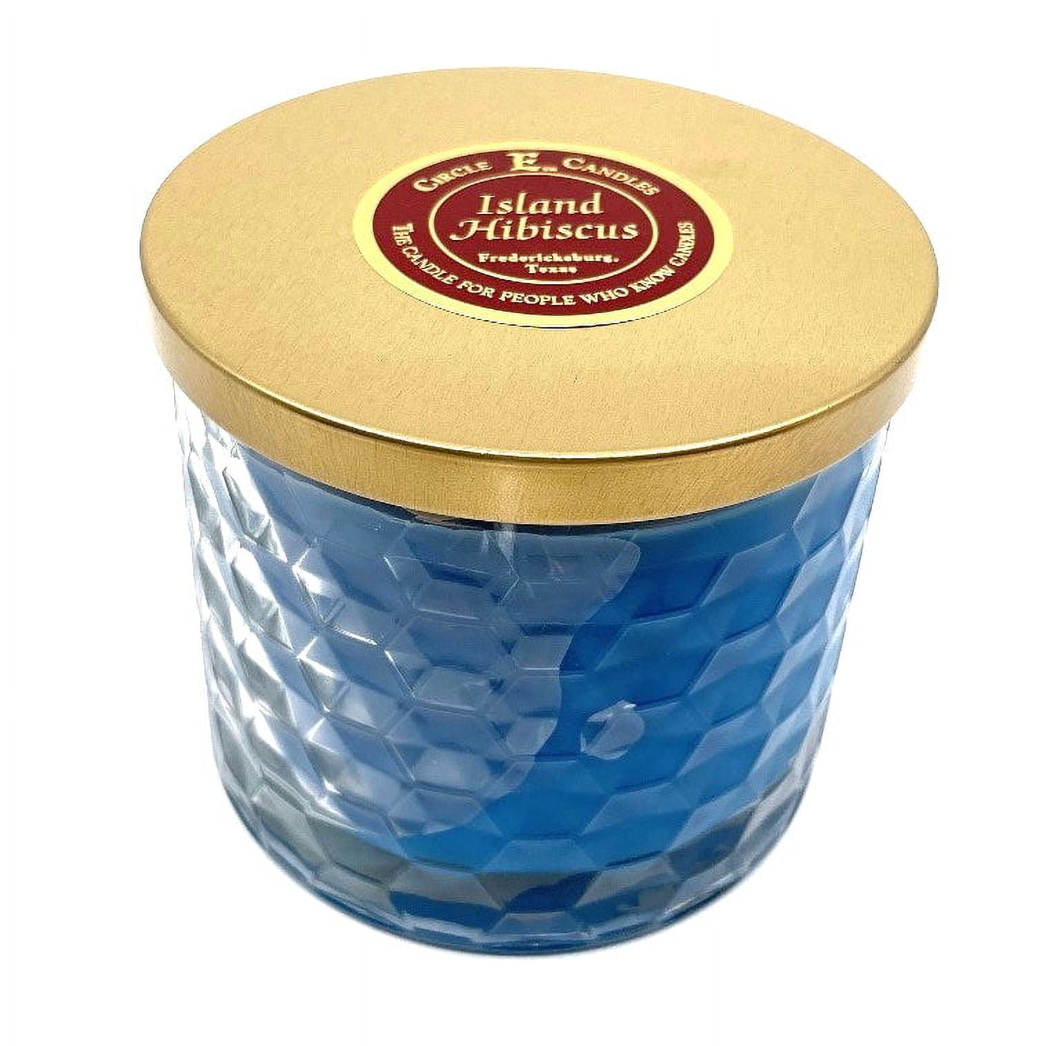 Circle E Candles, Island Hibiscus Scent, Medium Size Jar Candle, 17oz, 2 Wicks