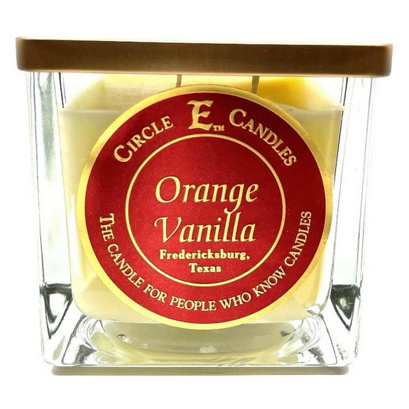Circle E Candles, Orange Vanilla Scent, Small Size Jar Candle, 8oz, 1 Wick