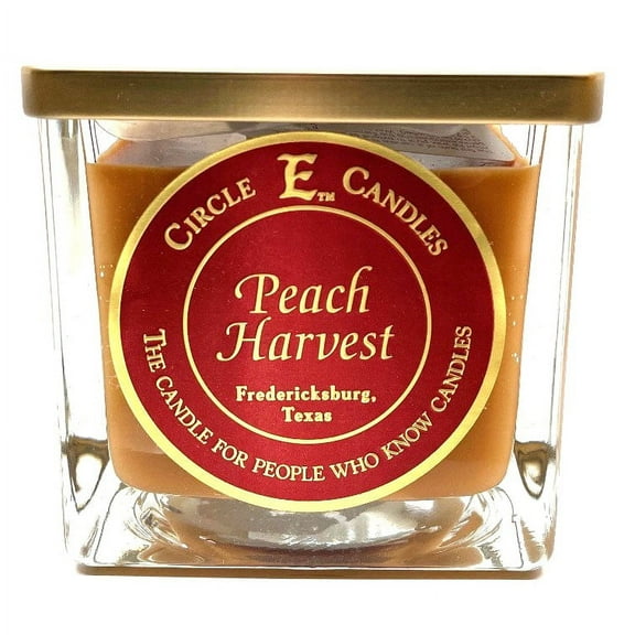 Circle E Candles, Peach Harvest Scent, Medium Size Jar Candle, 22oz, 2 Wicks