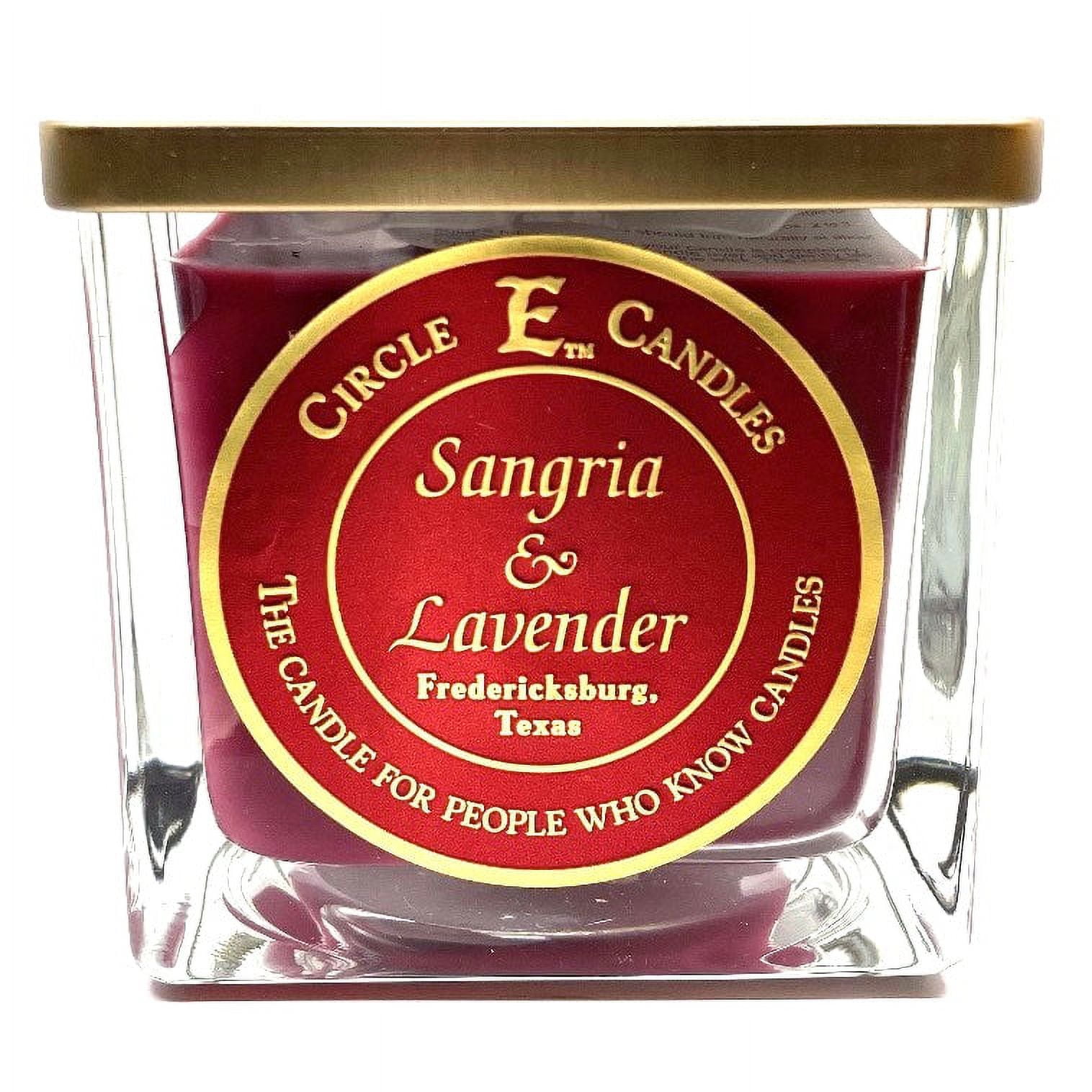 Circle E Candles, Sangria & Lavender Scent, Small Size Jar Candle, 8oz