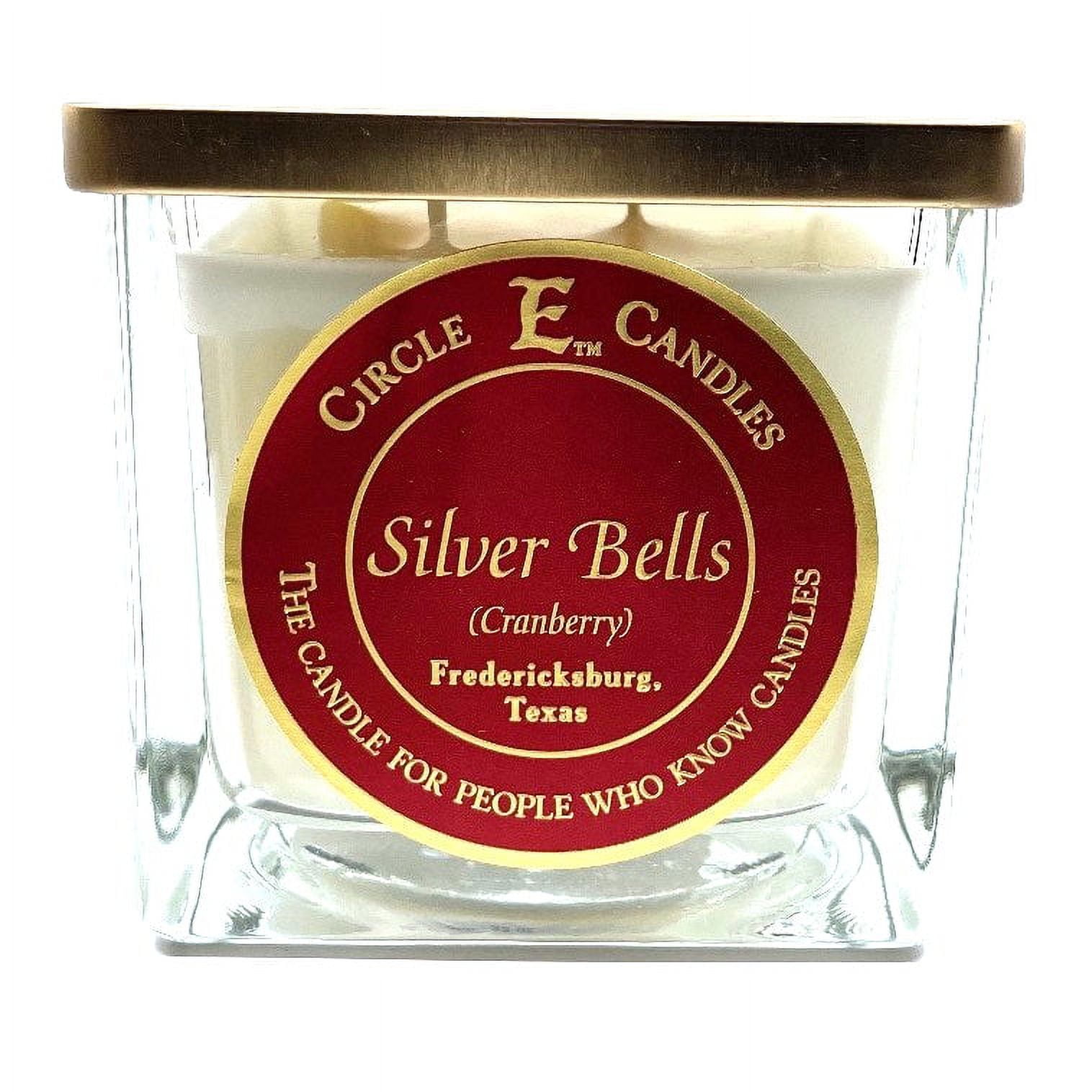 Circle E Candles, Silver Bells Scent, Medium Size Jar Candle, 22oz, 2 Wicks