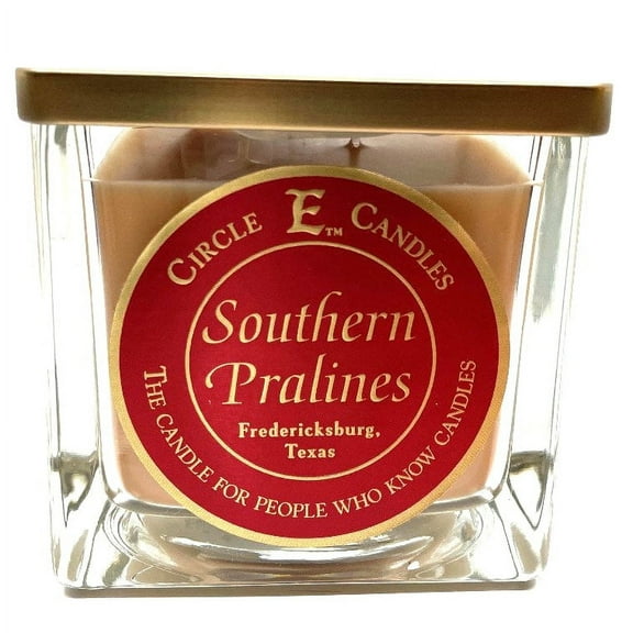 Circle E Candles, Southern Pralines Scent, Small Size Jar Candle, 8oz, 1 Wick