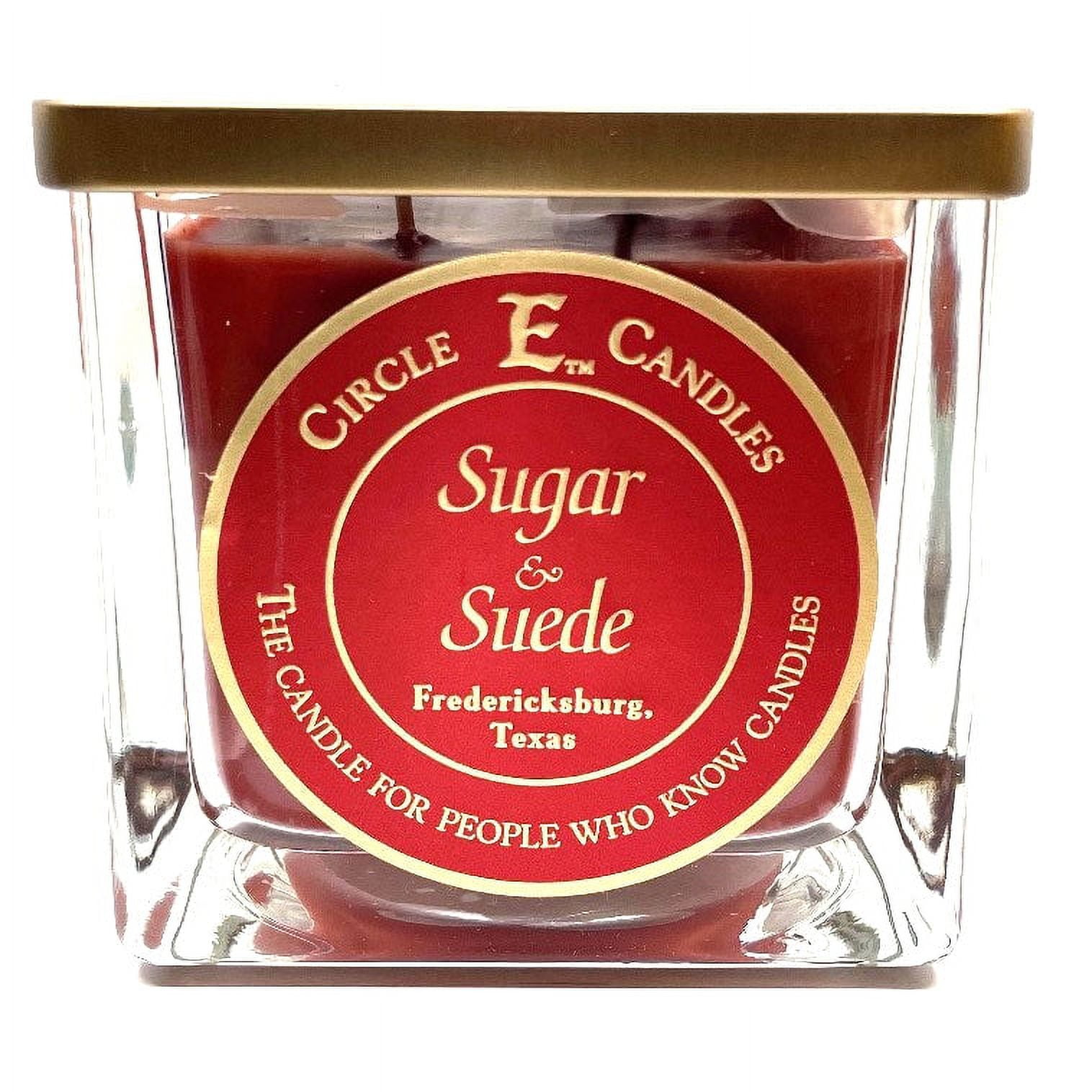 Circle E Candles, Sugar and Suede Scent, Medium Size Jar Candle, 22oz
