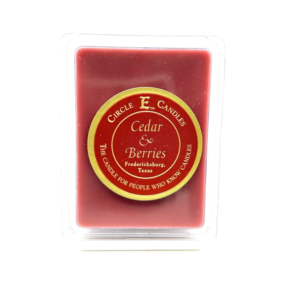 Circle E Candles Wax Melt Tart, Cedar and Berries Scent, Pack of 6 Tarts, Extra Small Size 3oz