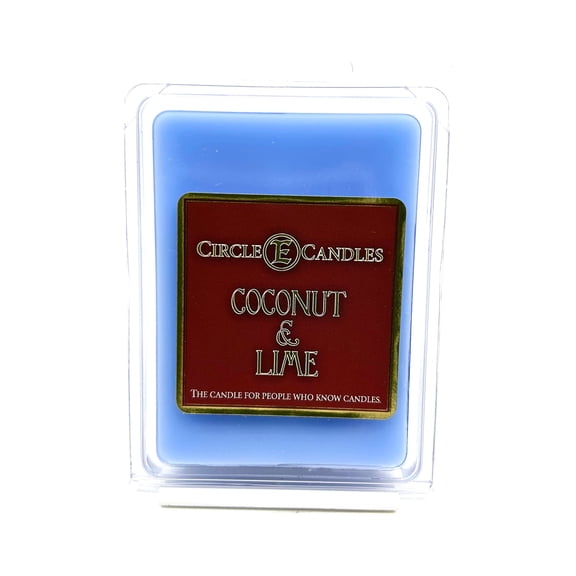 Circle E Candles Wax Melt Tart, Coconut Lime Scent, Pack of 6 Tarts, Extra Small Size 3oz