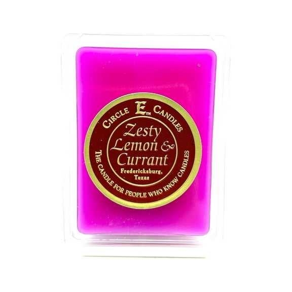 Circle E Candles Wax Melt Tart, Zesty Lemon and Currant Scent, Pack of 6 Tarts, Extra Small Size 3oz