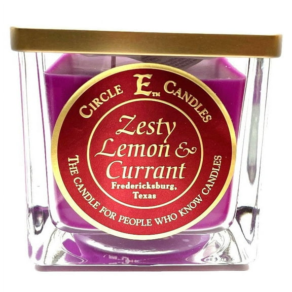 Circle E Candles, Zesty Lemon and Currant Scent, Medium Size Jar Candle, 22oz, 2 Wicks