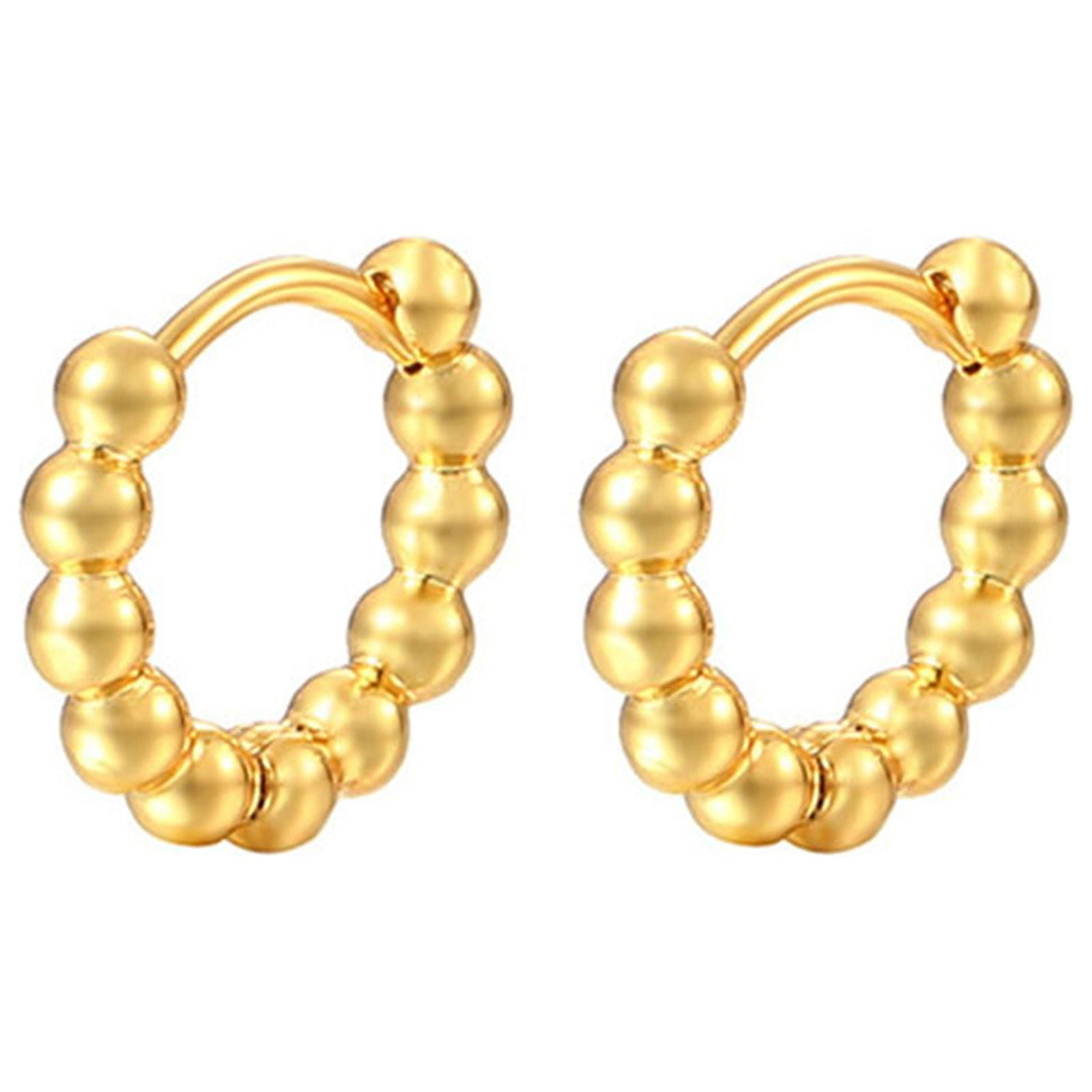 Circle Earrings Women's Circle Bead Earbuckles Copper Plated Fashion