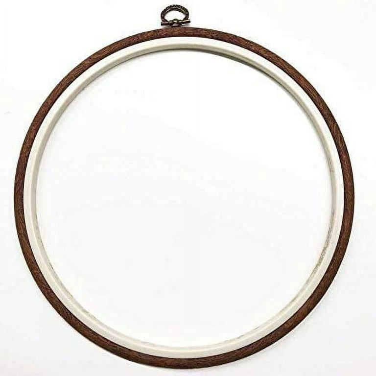 Qunclay 9 Pcs Large Embroidery Hoop Frame Decorative Imitated Wood Display  Frame Circle Oval Octagonal Cross Stitch Hoop Ring for DIY Art Craft Sewing