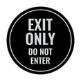 thumbnail image 1 of Circle Exit Only Do Not Enter Sign (Black / Silver) - Small 4", 1 of 4