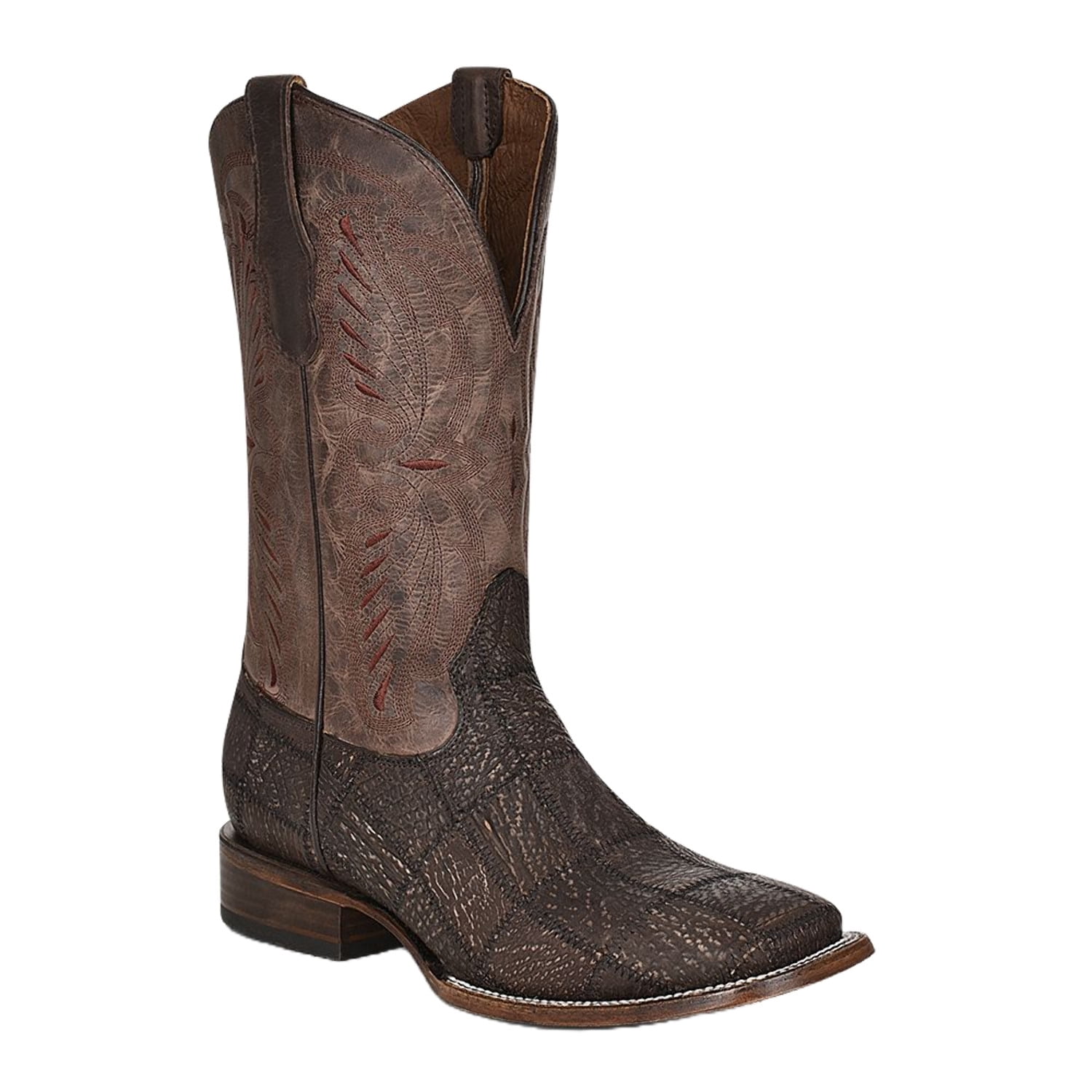 1/16MonsterEnergy　WestCorstCustomsCamaro Circle G By Corral Men's Chocolate Shark Skin Patchwork