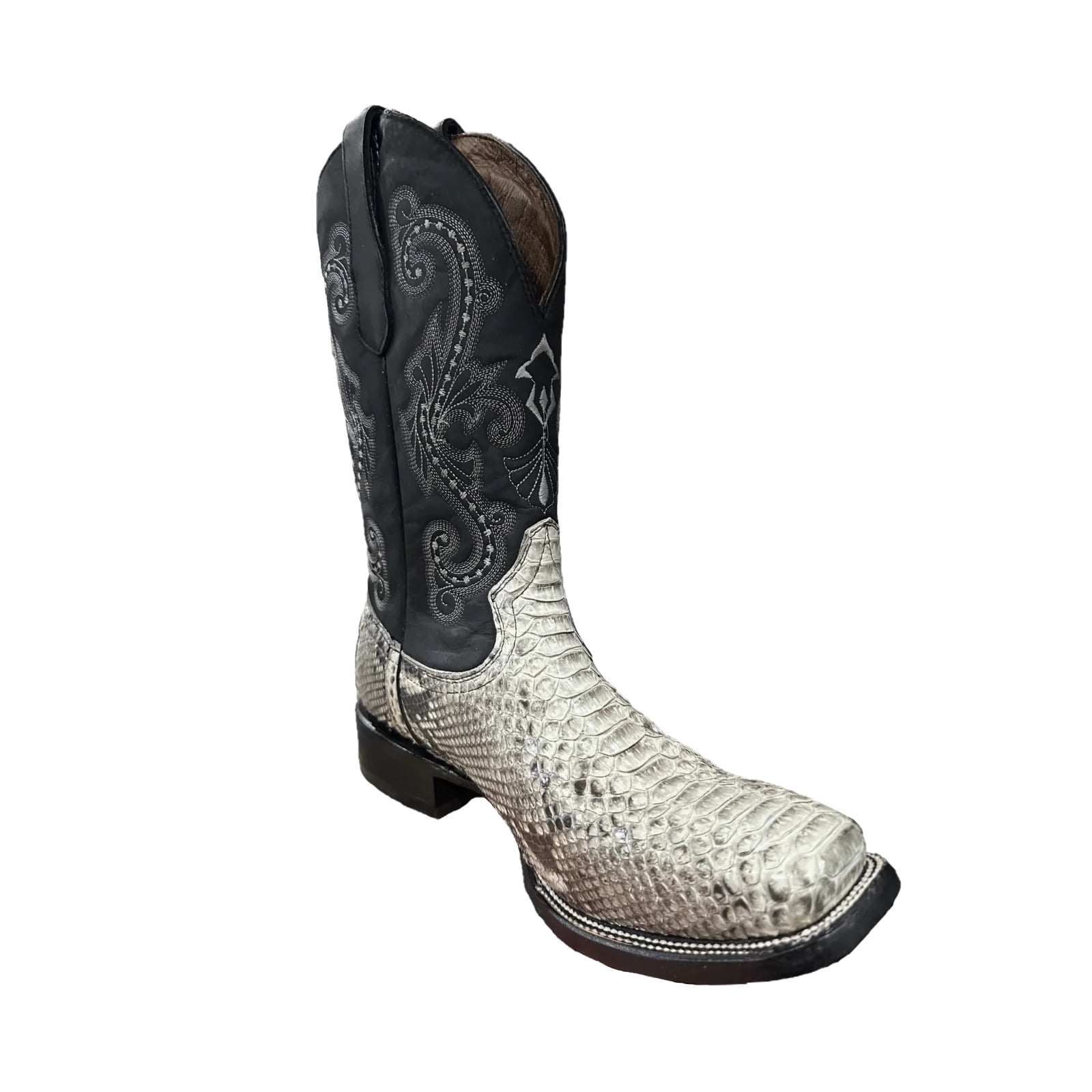 Circle G By Corral Men's Natural Black Python Square Toe Boots L5684