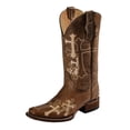 thumbnail image 1 of CORRAL Adult Female Side Cross Embroidery Square Toe Boots, Color: Brown/Beige, Size: 5.5, Width: M, 1 of 7