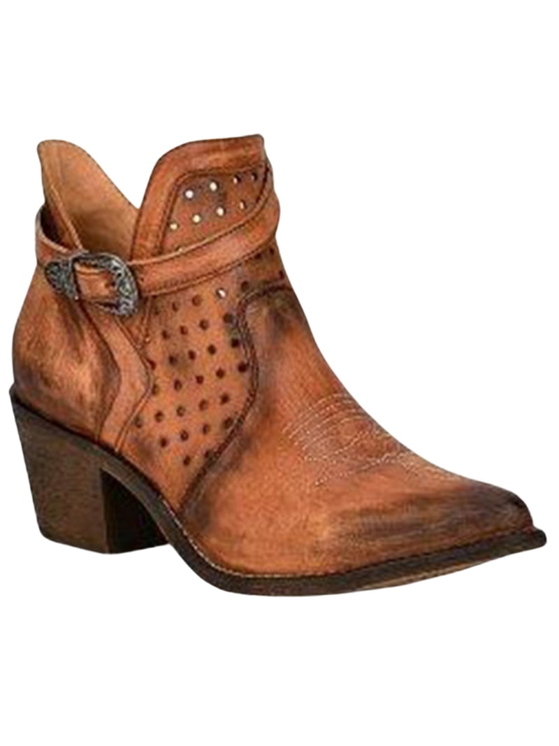 Women\'s Cutout Genuine Leather Brown Size Small‎ GNW  main image 4