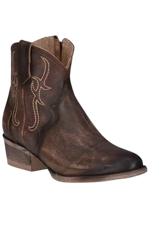 Women's Women'S Embroidered Tobacco Fashion Booties Round Toe - Q5161 6 1/2 M US
