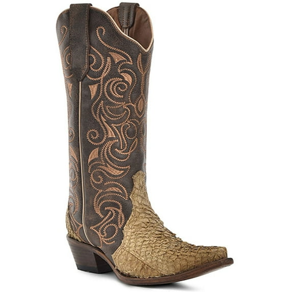 Circle G Women's Exotic Fish Western Boot Snip Toe - L6111 7.5 M US